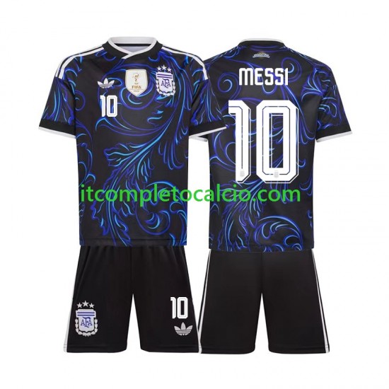 Maglia Argentina Lionel Messi 10 Divisa Away Mondiali 2026 Manica Corta ,Bambino