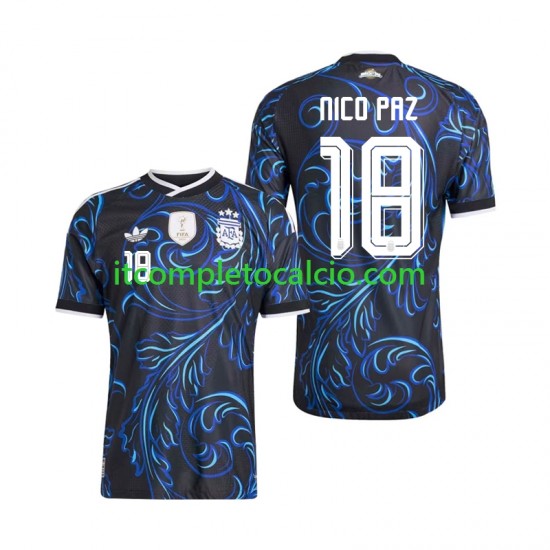Maglia Argentina Nico Paz 18 Divisa Away Mondiali 2026 Manica Corta ,Uomo