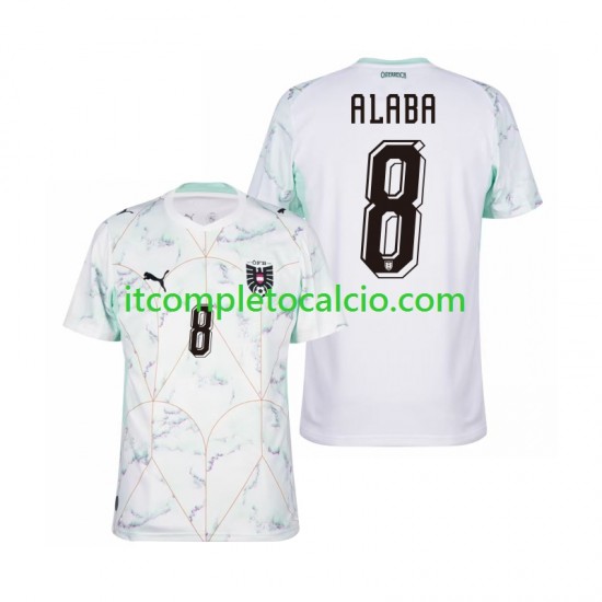 Maglia Austria David Alaba 8 Divisa Away Mondiali 2026 Manica Corta ,Uomo