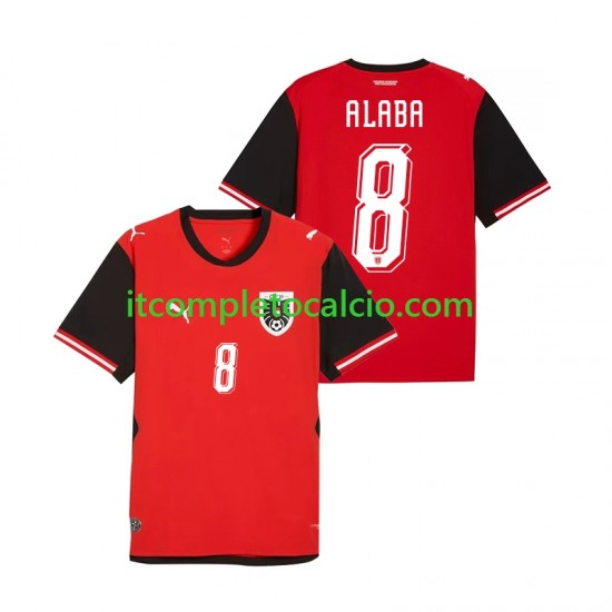 Maglia Austria David Alaba 8 Divisa Home Mondiali 2026 Manica Corta ,Uomo