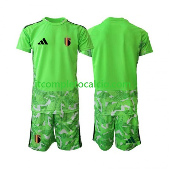 Maglia Belgio Portiere Terza Divisa Mondiali 2026 Manica Corta ,Bambino