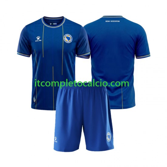 Maglia Bosnia Herzegovina Divisa Home Mondiali 2026 Manica Corta ,Bambino