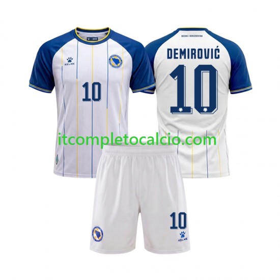 Maglia Bosnia Herzegovina Ermedin Demirovic 10 Divisa Away Mondiali 2026 Manica Corta ,Bambino Maglia Bosnia Herzegovina Ermedin Demirovic 10 Divisa Away Mondiali 2026 Manica Corta ,Bambino