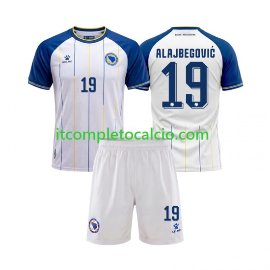 Maglia Bosnia Herzegovina Kerim Alajbegovic 19 Divisa Away Mondiali 2026 Manica Corta ,Bambino Maglia Bosnia Herzegovina Kerim Alajbegovic 19 Divisa Away Mondiali 2026 Manica Corta ,Bambino