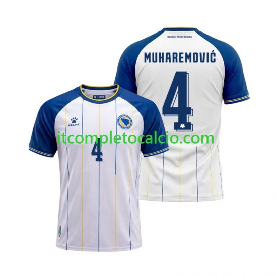 Maglia Bosnia Herzegovina Tarik Muharemovic 4 Divisa Away Mondiali 2026 Manica Corta ,Uomo