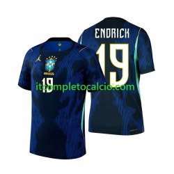 Maglia Brasile Endrick 19 Divisa Away Mondiali 2026 Manica Corta ,Uomo