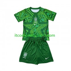Maglia Brasile Portiere Divisa Away Mondiali 2026 Manica Corta ,Bambino
