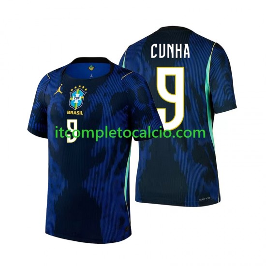 Maglia Brasile Matheus Cunha 9 Divisa Away Mondiali 2026 Manica Corta ,Uomo