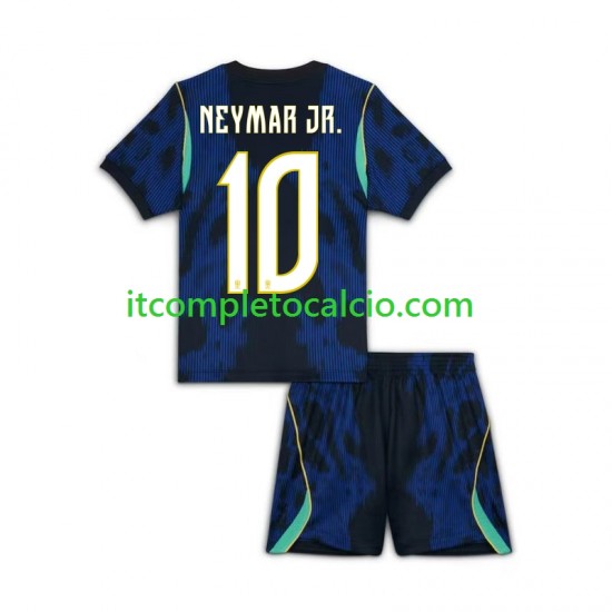 Maglia Brasile Neymar JR 10 Divisa Away Mondiali 2026 Manica Corta ,Bambino