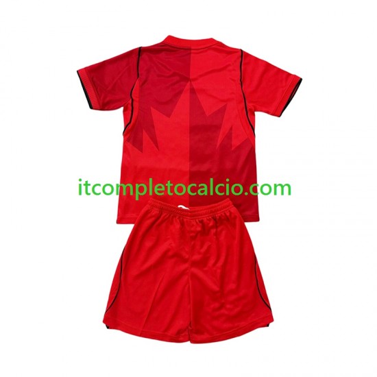Maglia Canada Divisa Home Mondiali 2026 Manica Corta ,Bambino
