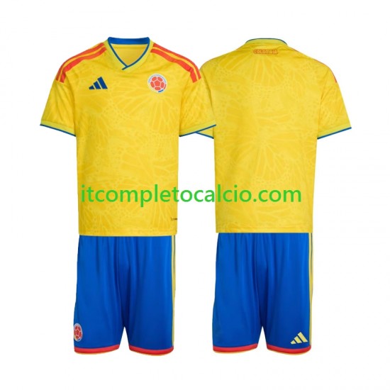 Maglia Colombia Divisa Home Mondiali 2026 Manica Corta ,Bambino