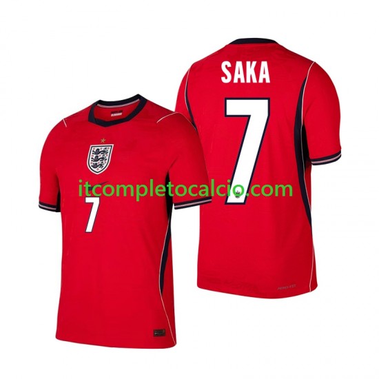Maglia Inghilterra Bukayo Saka 7 Divisa Away Mondiali 2026 Manica Corta ,Uomo