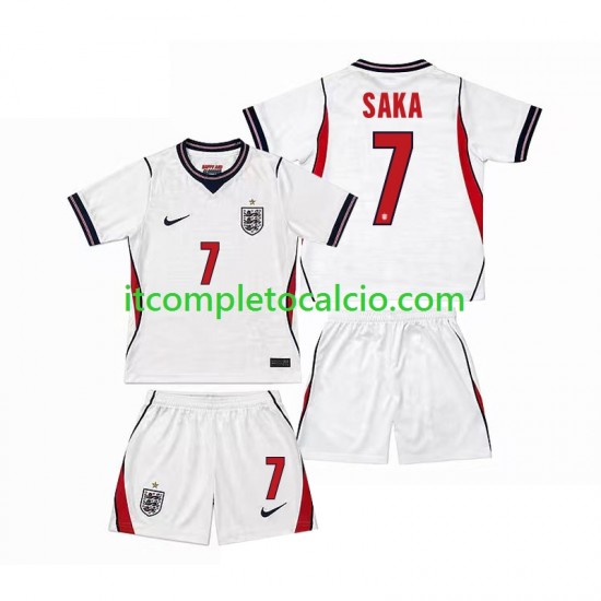 Maglia Inghilterra Bukayo Saka 7 Divisa Home Mondiali 2026 Manica Corta ,Bambino