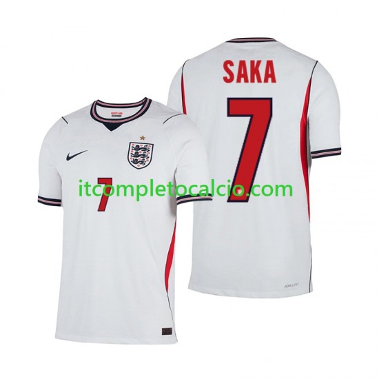 Maglia Inghilterra Bukayo Saka 7 Divisa Home Mondiali 2026 Manica Corta ,Uomo