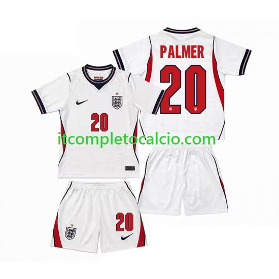 Maglia Inghilterra Cole Palmer 20 Divisa Home Mondiali 2026 Manica Corta ,Bambino