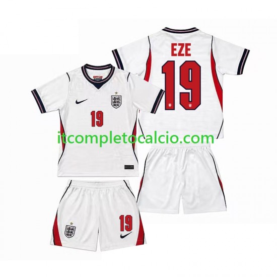 Maglia Inghilterra Eberechi Eze 19 Divisa Home Mondiali 2026 Manica Corta ,Bambino