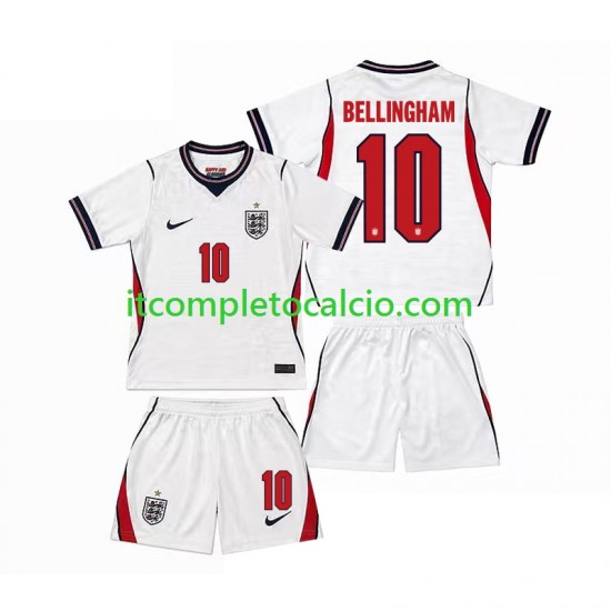 Maglia Inghilterra Jude Bellingham 10 Divisa Home Mondiali 2026 Manica Corta ,Bambino