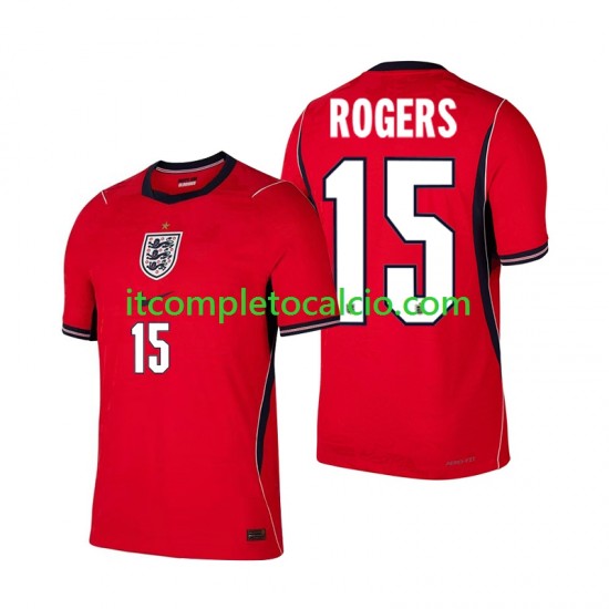 Maglia Inghilterra Morgan Rogers 15 Divisa Away Mondiali 2026 Manica Corta ,Uomo