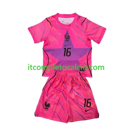 Maglia Francia Mike Maignan 16 Portiere Divisa Away Mondiali 2026 Manica Corta ,Bambino