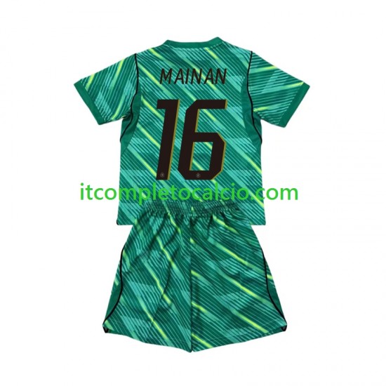 Maglia Francia Mike Maignan 16 Portiere Terza Divisa Mondiali 2026 Manica Corta ,Bambino