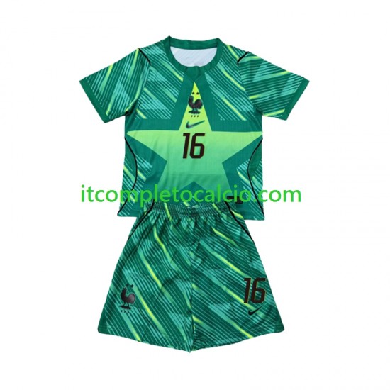 Maglia Francia Mike Maignan 16 Portiere Terza Divisa Mondiali 2026 Manica Corta ,Bambino