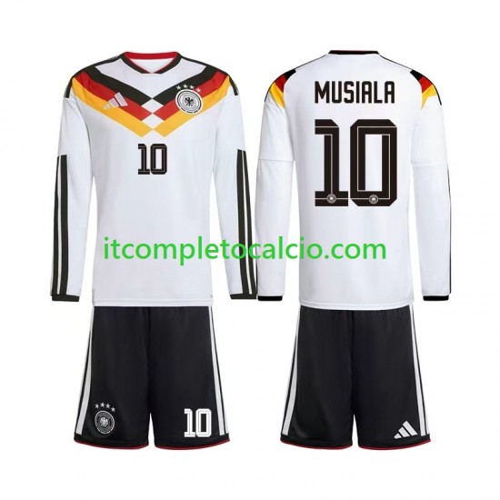 Maglia Germania Jamal Musiala 10 Divisa Home Mondiali 2026 Manica Lunga ,Bambino
