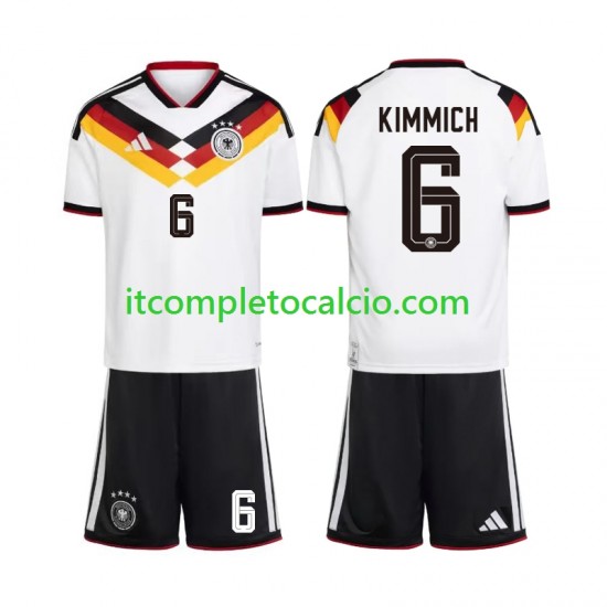 Maglia Germania Joshua Kimmich 6 Divisa Home Mondiali 2026 Manica Corta ,Bambino