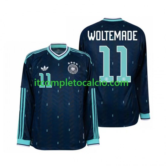 Maglia Germania Nick Woltemade 11 Divisa Away Mondiali 2026 Manica Lunga ,Uomo Maglia Germania Nick Woltemade 11 Divisa Away Mondiali 2026 Manica Lunga ,Uomo