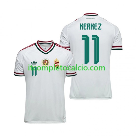 Maglia Ungheria Milos Kerkez 11 Divisa Away Mondiali 2026 Manica Corta ,Uomo