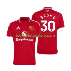 Maglia Manchester United Benjamin Sesko 30 Divisa Home 2026-2027 Manica Corta ,Uomo