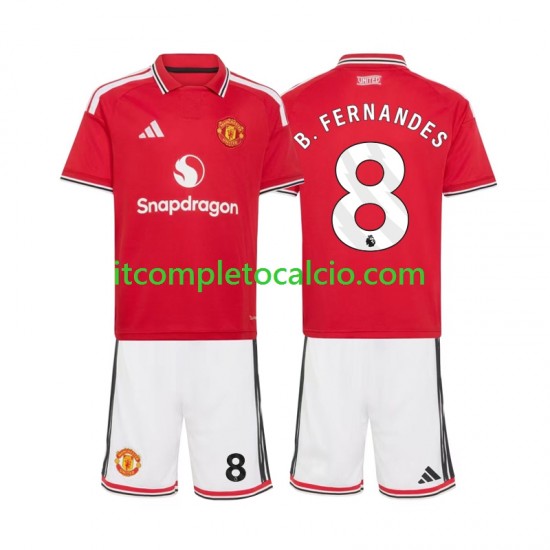 Maglia Manchester United Bruno Fernandes 8 Divisa Home 2026-2027 Manica Corta ,Bambino Maglia Manchester United Bruno Fernandes 8 Divisa Home 2026-2027 Manica Corta ,Bambino