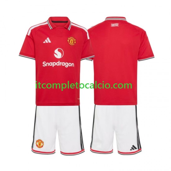 Maglia Manchester United Divisa Home 2026-2027 Manica Corta ,Bambino