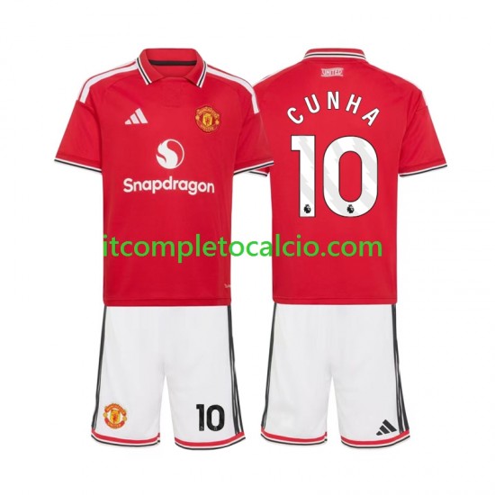 Maglia Manchester United Matheus Cunha 10 Divisa Home 2026-2027 Manica Corta ,Bambino Maglia Manchester United Matheus Cunha 10 Divisa Home 2026-2027 Manica Corta ,Bambino