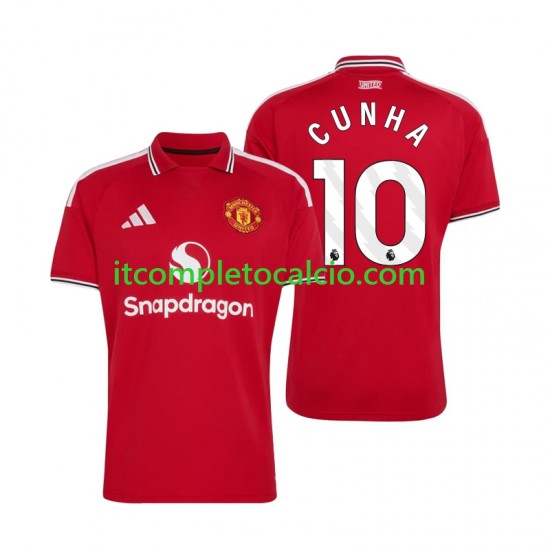 Maglia Manchester United Matheus Cunha 10 Divisa Home 2026-2027 Manica Corta ,Uomo