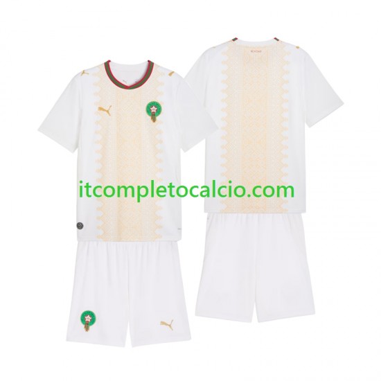 Maglia Marocco Divisa Away 2026 Manica Corta ,Bambino