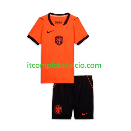 Maglia Paesi Bassi Divisa Home Mondiali 2026 Manica Corta ,Bambino