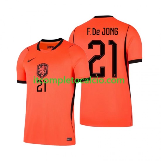 Maglia Paesi Bassi Frenkie de Jong 21 Divisa Home Mondiali 2026 Manica Corta ,Uomo