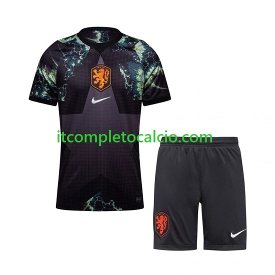 Maglia Paesi Bassi Portiere Divisa Away Mondiali 2026 Manica Corta ,Bambino