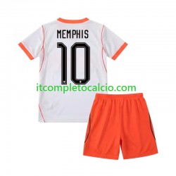 Maglia Paesi Bassi Memphis Depay 10 Divisa Away Mondiali 2026 Manica Corta ,Bambino