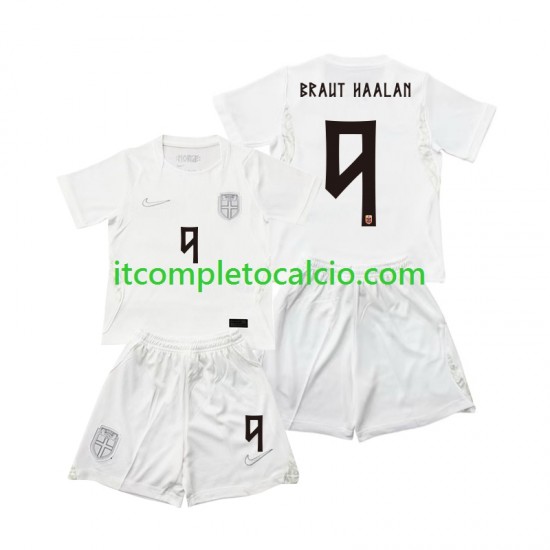 Maglia Norvegia Braut Haaland 9 Terza Divisa Mondiali 2026 Manica Corta ,Bambino