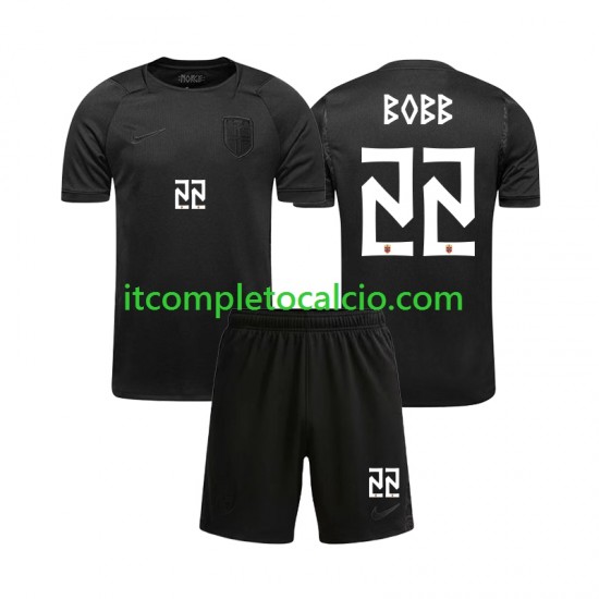Maglia Norvegia Oscar Bobb 22 Divisa Away Mondiali 2026 Manica Corta ,Bambino