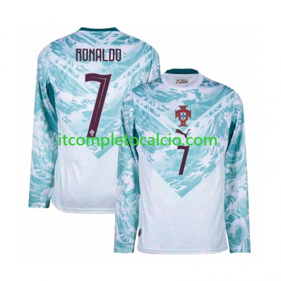 Maglia Portogallo Cristiano Ronaldo 7 Divisa Away Mondiali 2026 Manica Lunga ,Uomo