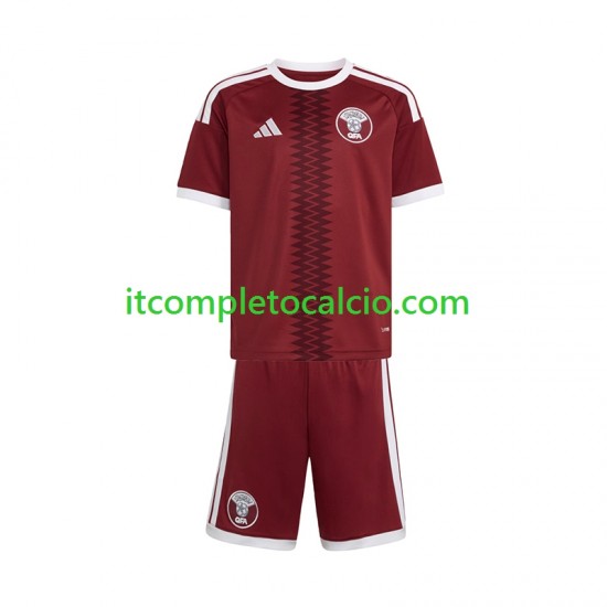 Maglia Qatar Divisa Home 2026 Manica Corta ,Bambino