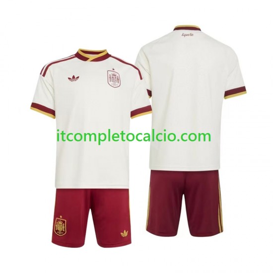 Maglia Spagna Divisa Away Mondiali 2026 Manica Corta ,Bambino