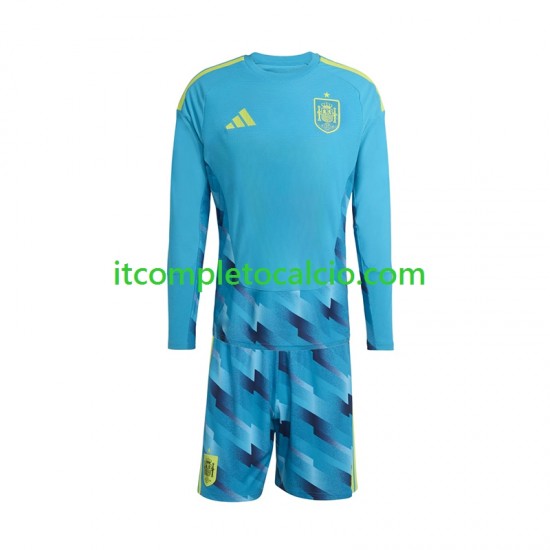Maglia Spagna Portiere Divisa Home Mondiali 2026 Manica Lunga ,Bambino