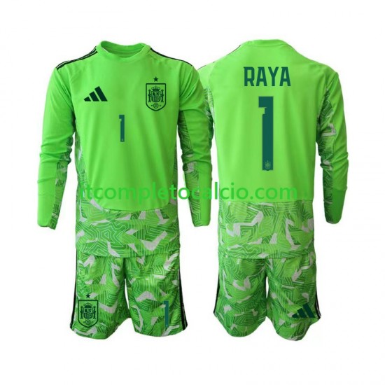 Maglia Spagna David Raya 1 6th Green color Portiere Mondiali 2026 Manica Lunga ,Bambino Maglia Spagna David Raya 1 6th Green color Portiere Mondiali 2026 Manica Lunga ,Bambino