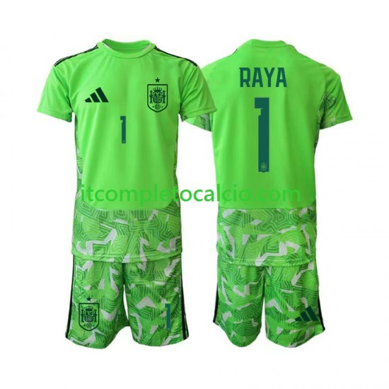 Maglia Spagna David Raya 1 6th Green color Portiere Mondiali 2026 Manica Corta ,Bambino Maglia Spagna David Raya 1 6th Green color Portiere Mondiali 2026 Manica Corta ,Bambino
