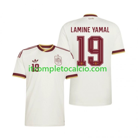 Maglia Spagna Lamine Yamal 19 Divisa Away Mondiali 2026 Manica Corta ,Uomo