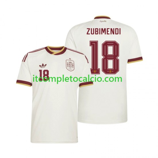 Maglia Spagna Martin Zubimendi 18 Divisa Away Mondiali 2026 Manica Corta ,Uomo