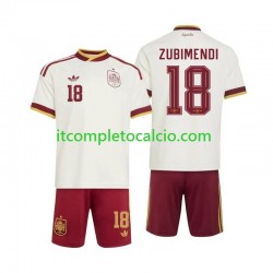 Maglia Spagna Martin Zubimendi 18 Divisa Away Mondiali 2026 Manica Corta ,Bambino Maglia Spagna Martin Zubimendi 18 Divisa Away Mondiali 2026 Manica Corta ,Bambino